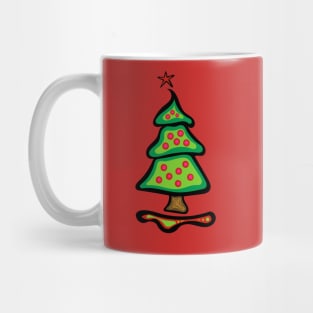 Merry Christmas Tree with Pink Ornaments Mino Makosekisikaw Holiday Indigenous Ojibwe WAWEZHI CANADA Mug